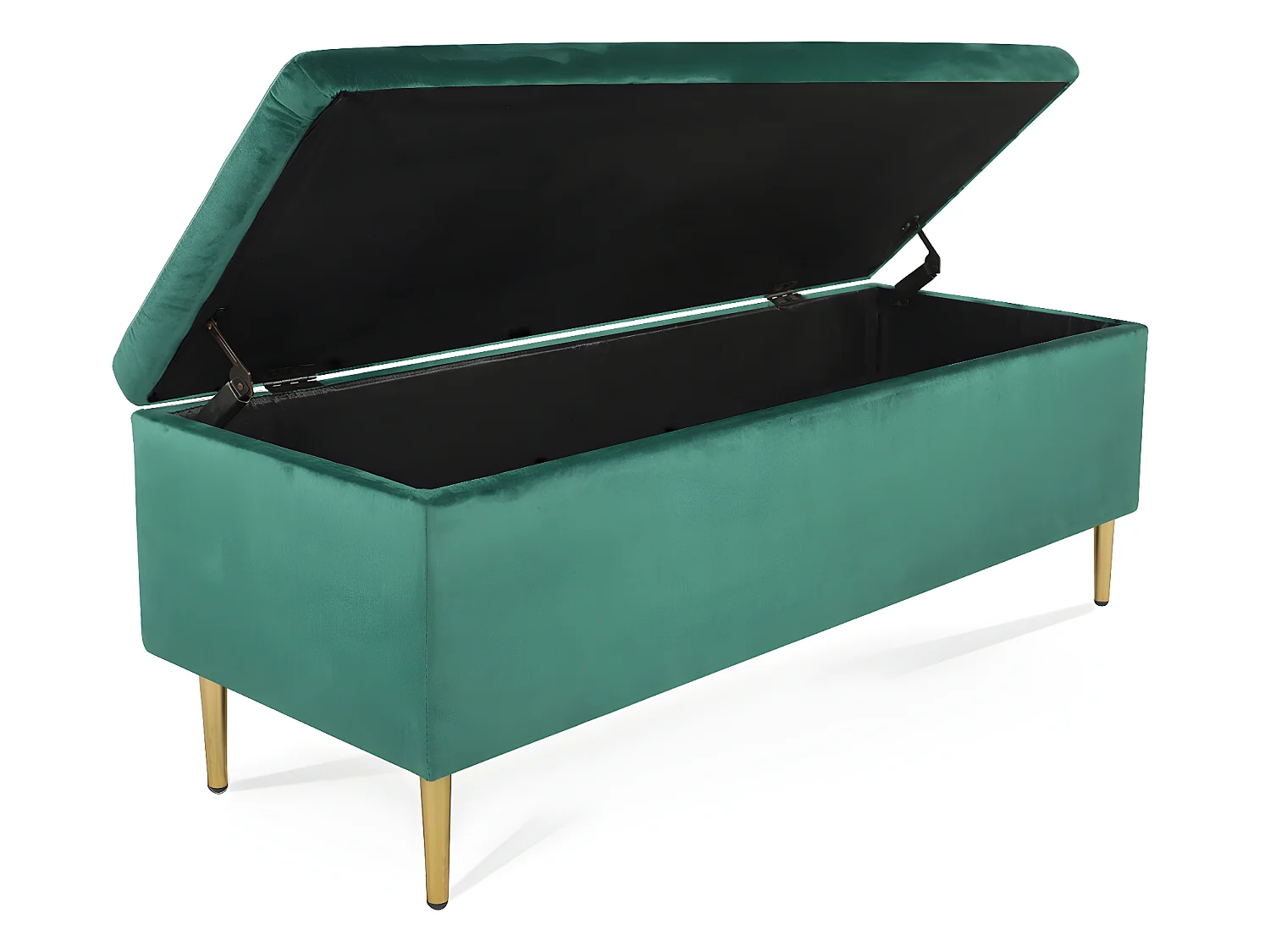 Banquette Coffre Iris velours Vert pieds or