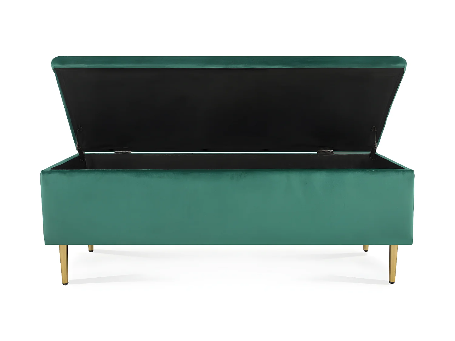 Banquette Coffre Iris velours Vert pieds or