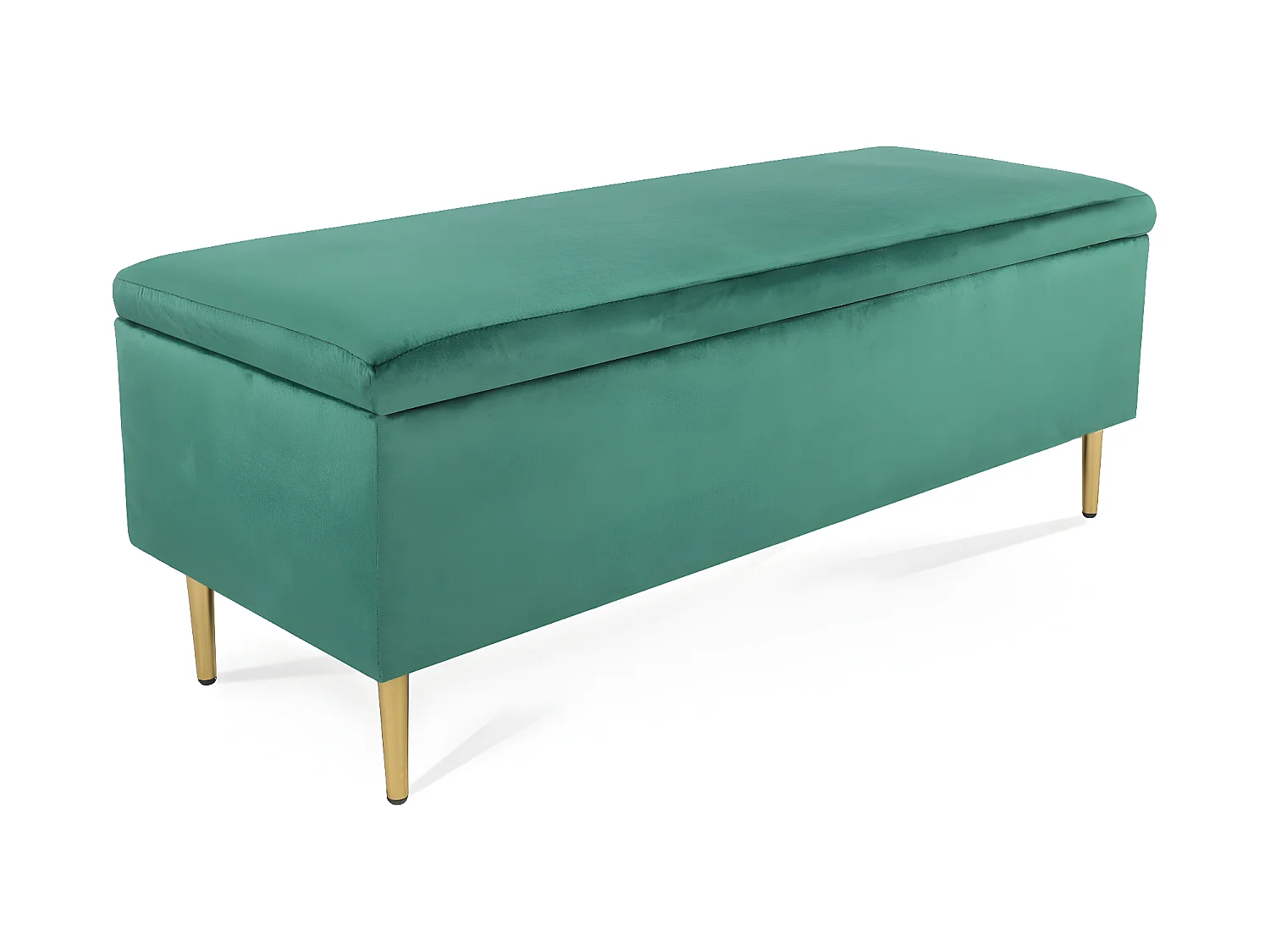 Banquette Coffre Iris velours Vert pieds or