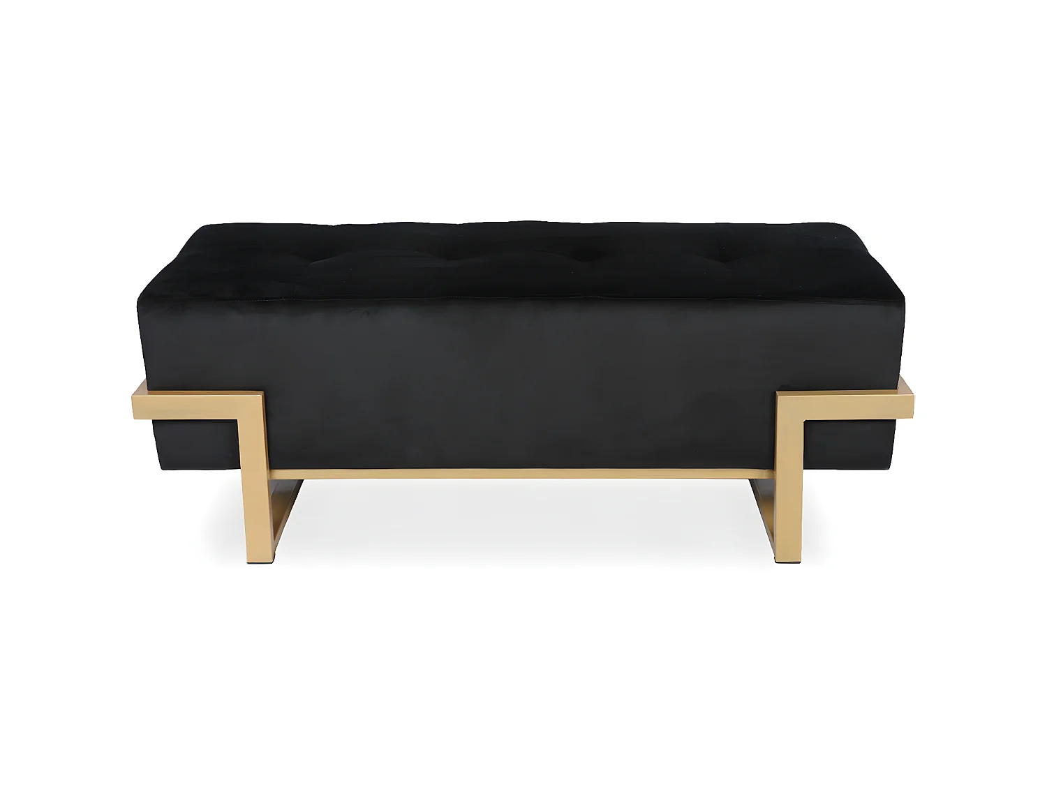 Banquette Selena Velours noir pieds or
