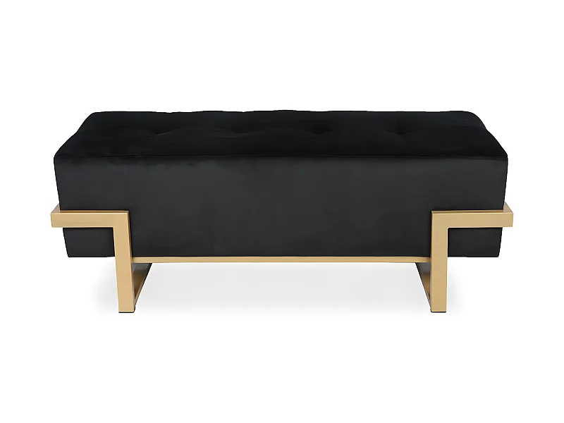 Banquette Selena Velours noir pieds or