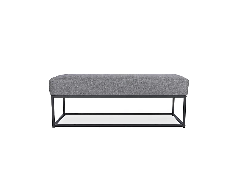 Banquette Clarisse tissu gris foncé pieds noirs
