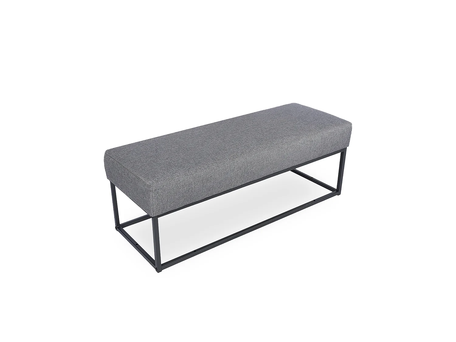 Banquette Clarisse tissu gris foncé pieds noirs