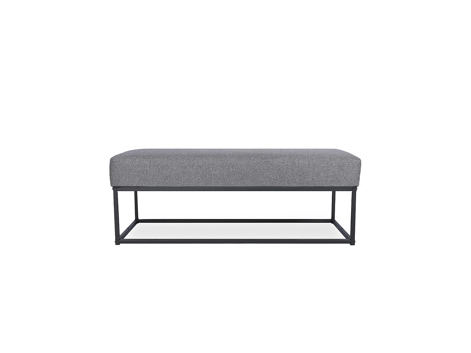 Banquette Clarisse tissu gris foncé pieds noirs