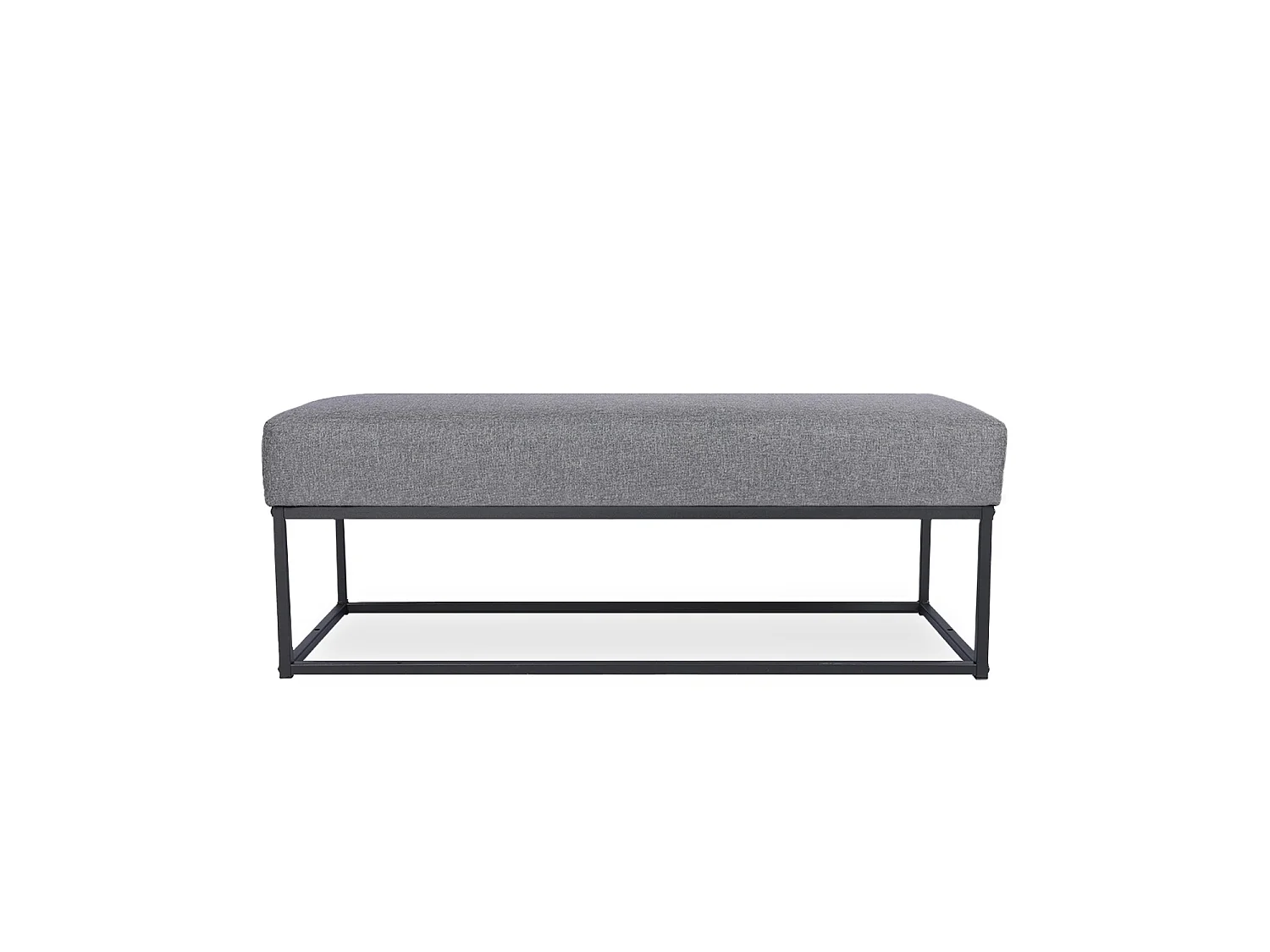 Banquette Clarisse tissu gris foncé pieds noirs