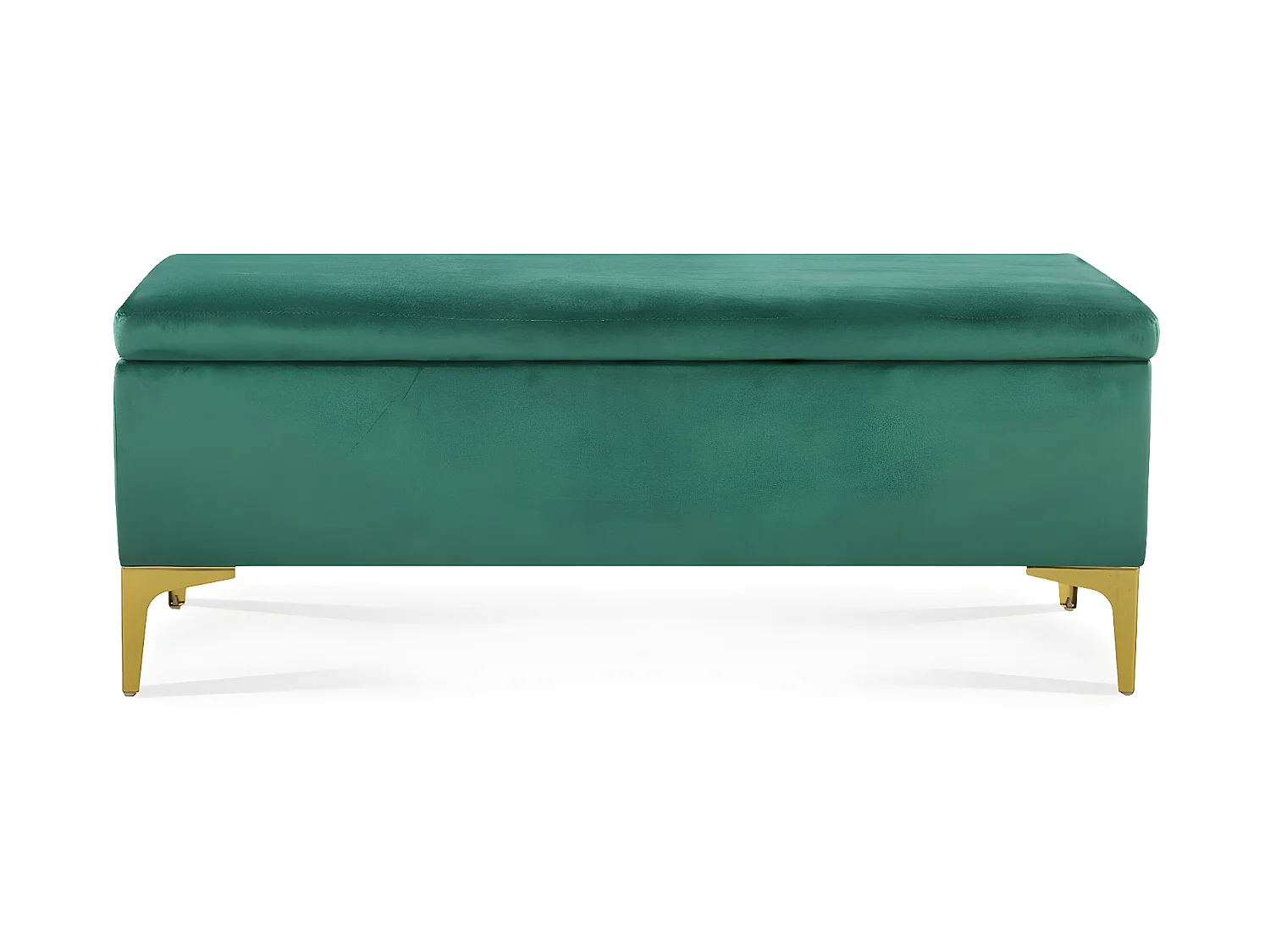 Banquette Coffre Chloé velours Vert pieds or