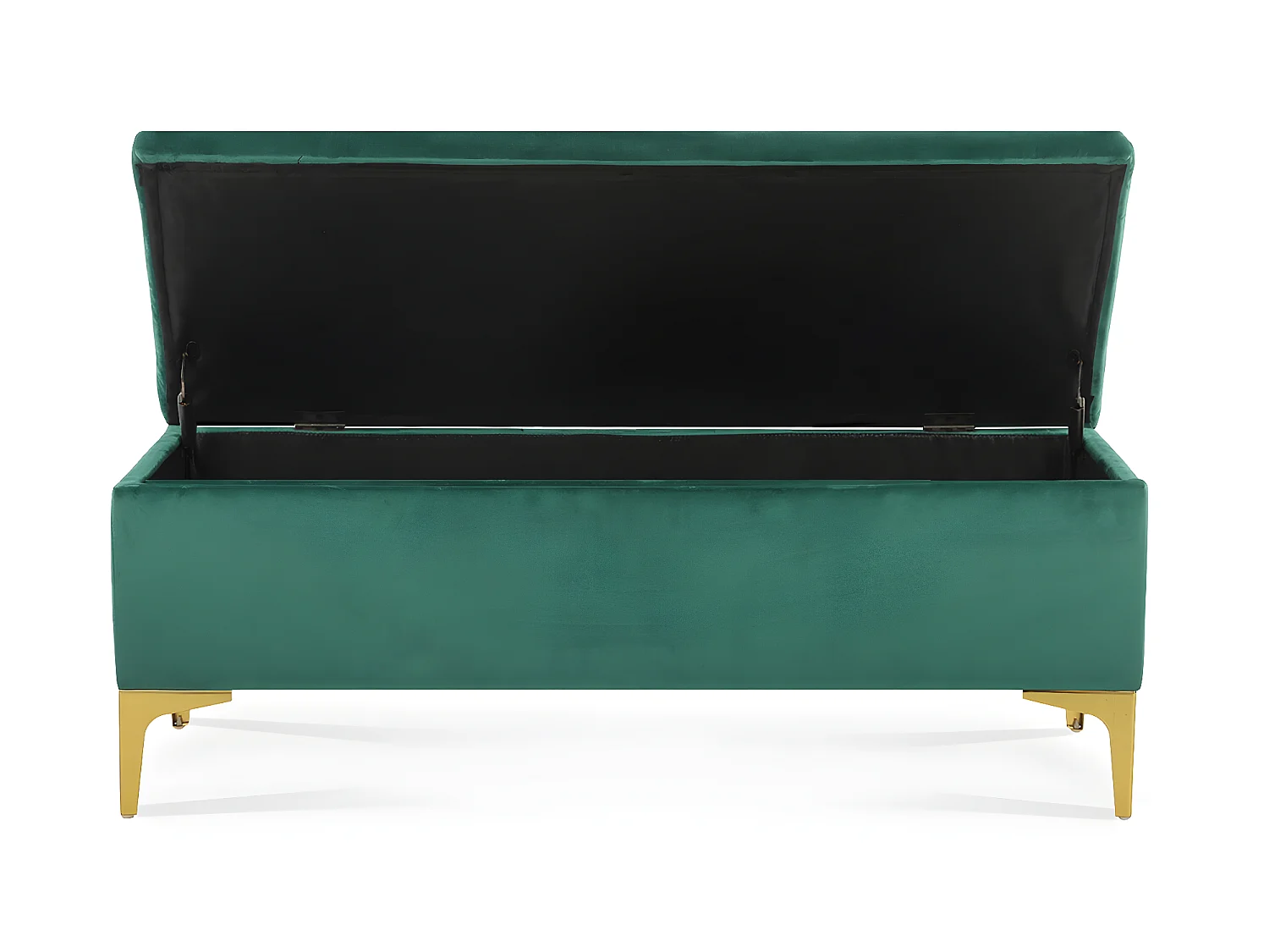 Banquette Coffre Chloé velours Vert pieds or