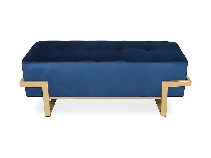 Banquette Selena Velours bleu foncé pieds or