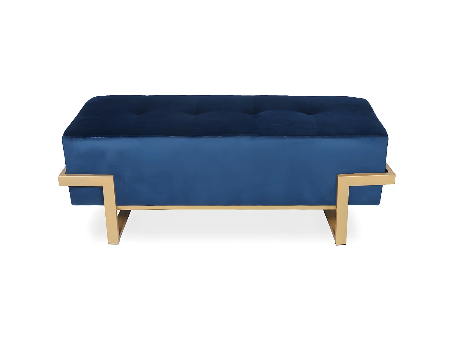 Banquette Selena Velours bleu foncé pieds or