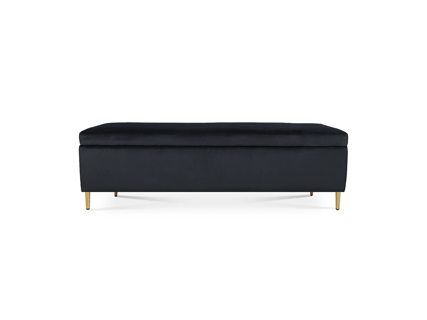 Banquette Coffre Iris velours Noir pieds or
