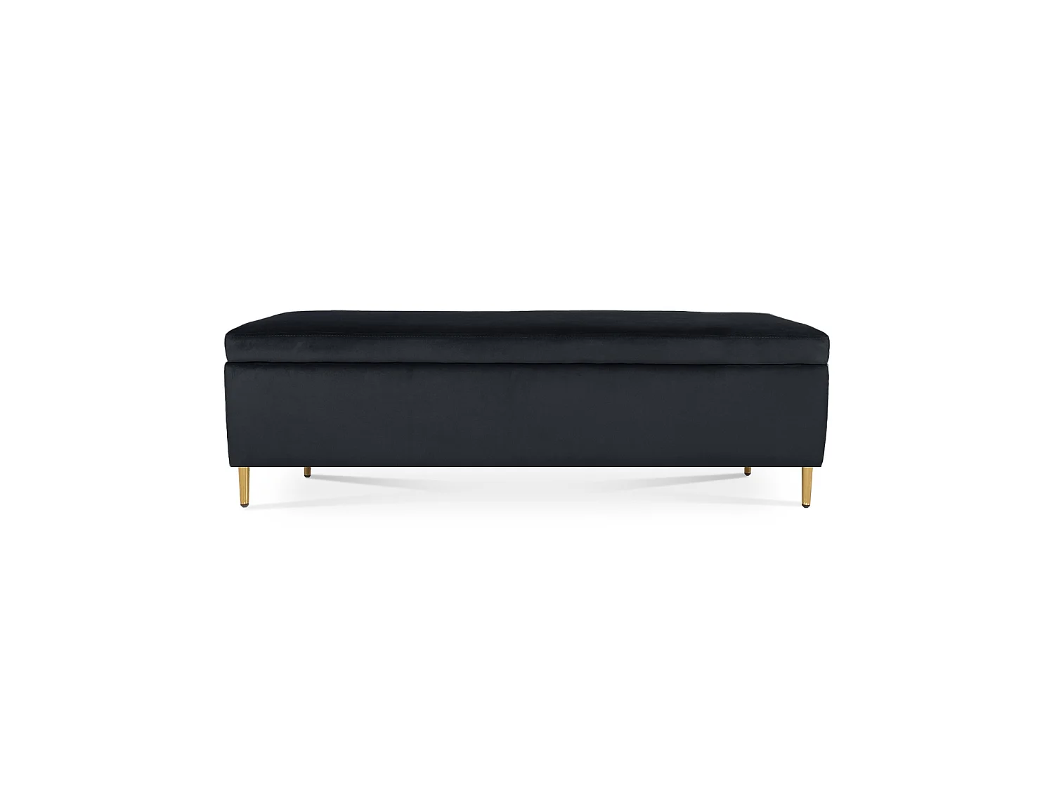 Banquette Coffre Iris velours Noir pieds or