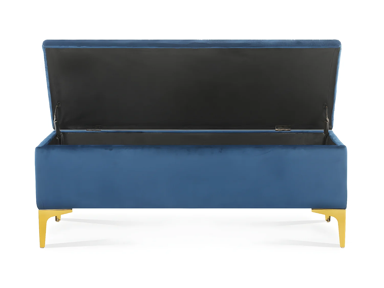 Banquette Coffre Chloé velours Bleu pieds or