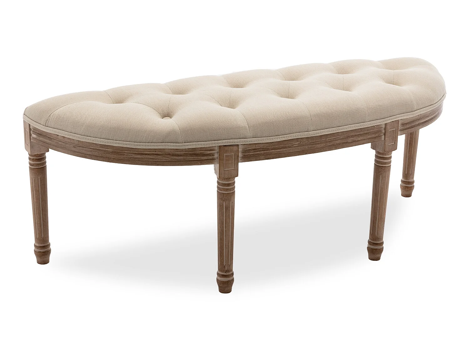 Banquette Sixtine style Louis XVI tissu Beige