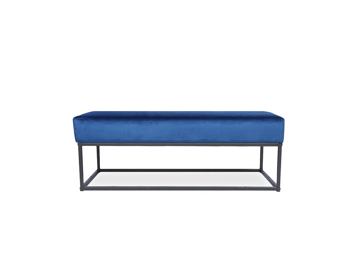 Banquette Clarisse velours bleu pieds noirs
