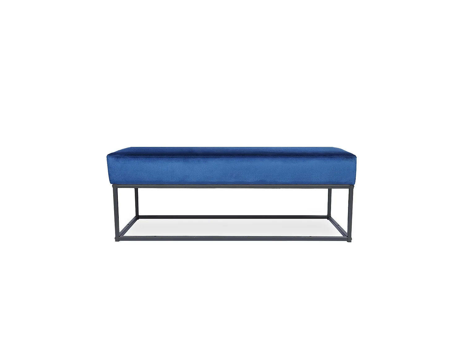 Banquette Clarisse velours bleu pieds noirs