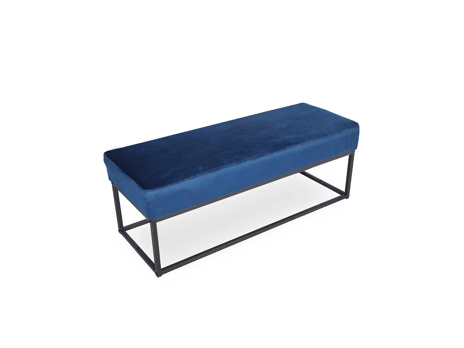 Banquette Clarisse velours bleu pieds noirs