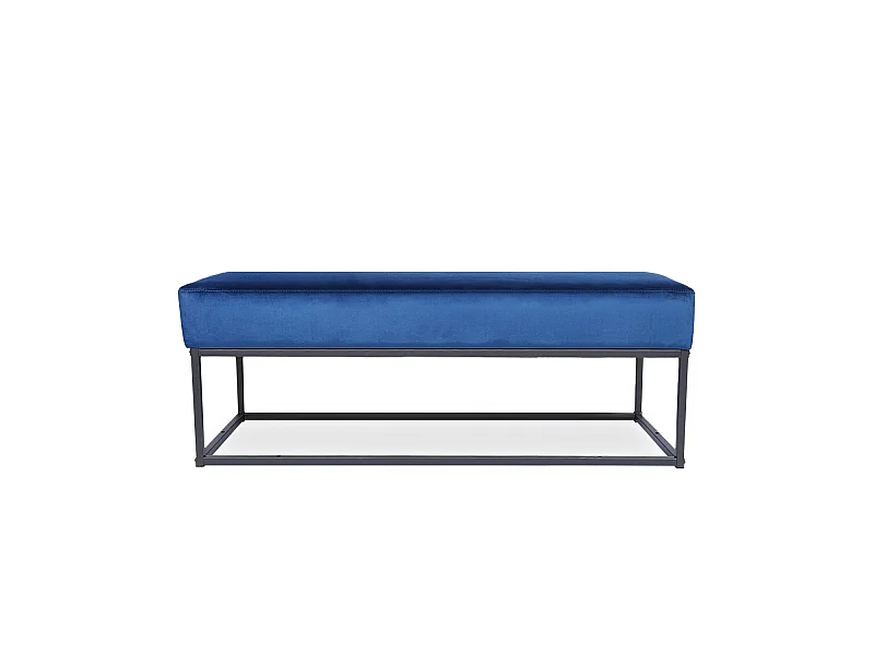 Banquette Clarisse velours bleu pieds noirs