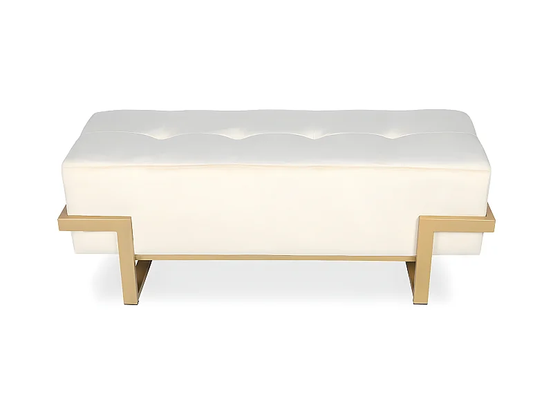 Banquette Selena Velours beige pieds or