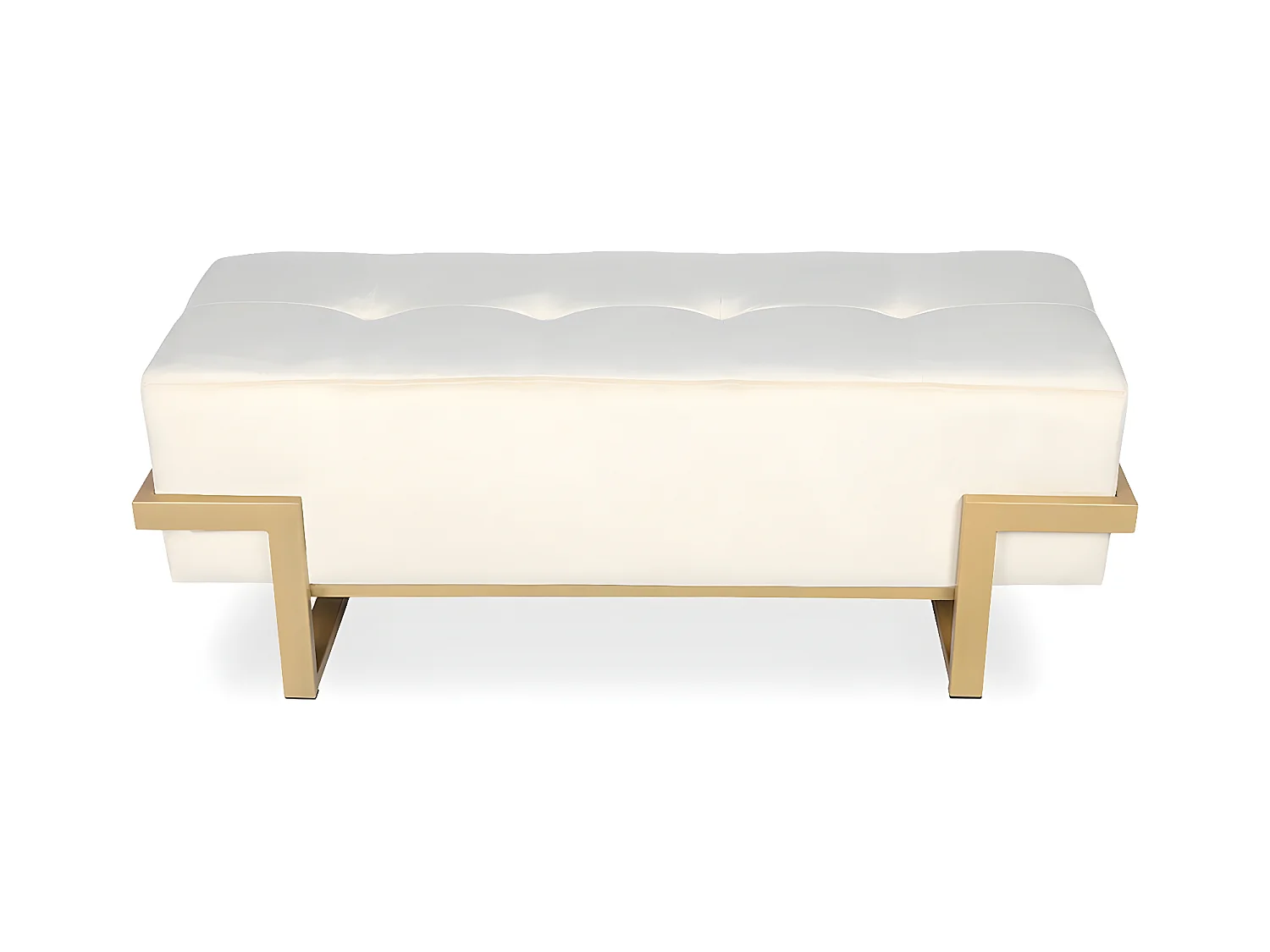 Banquette Selena Velours beige pieds or