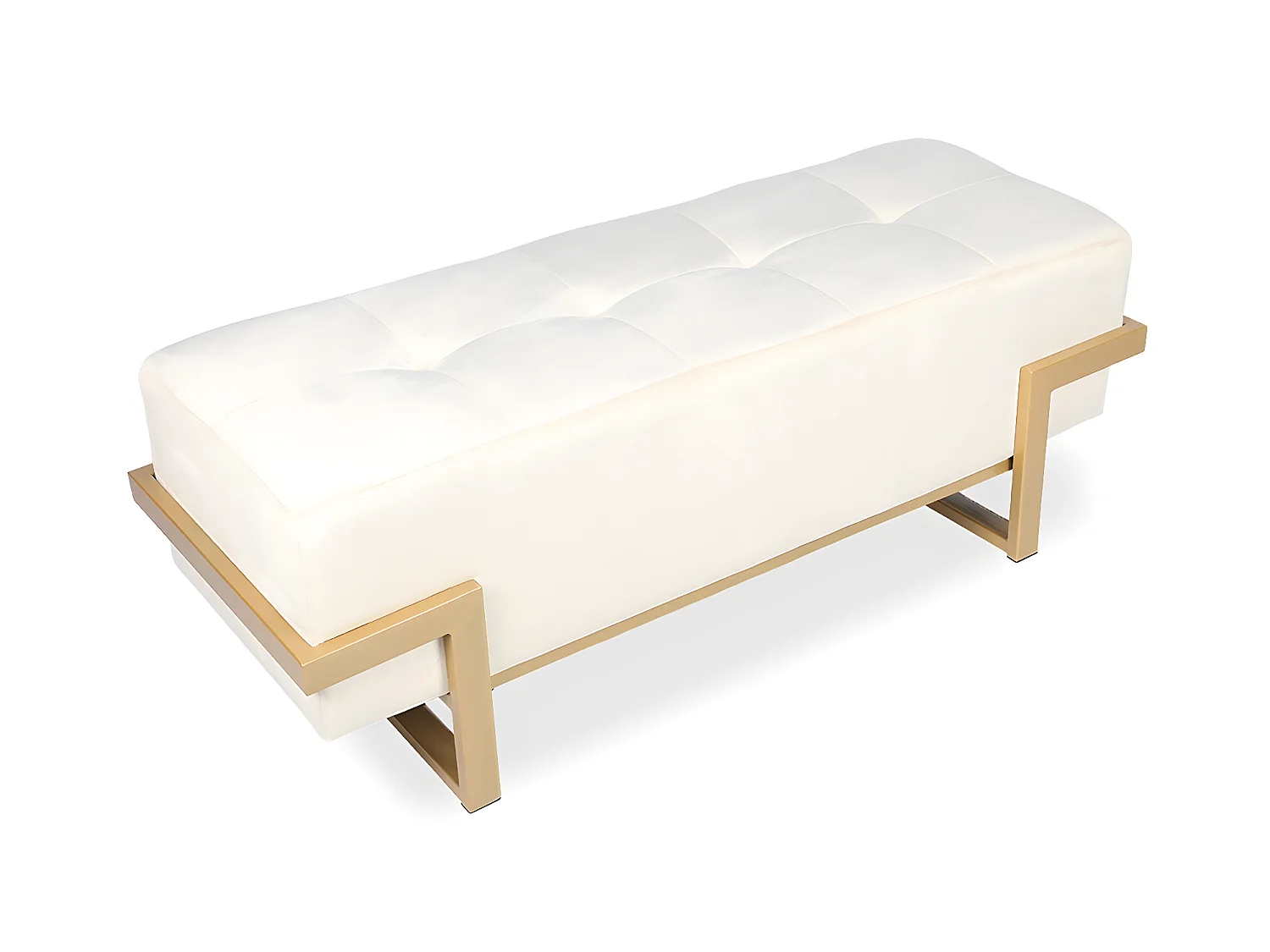 Banquette Selena Velours beige pieds or