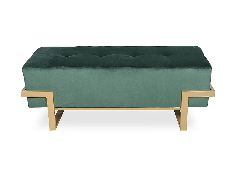 Banquette Selena Velours vert pieds or