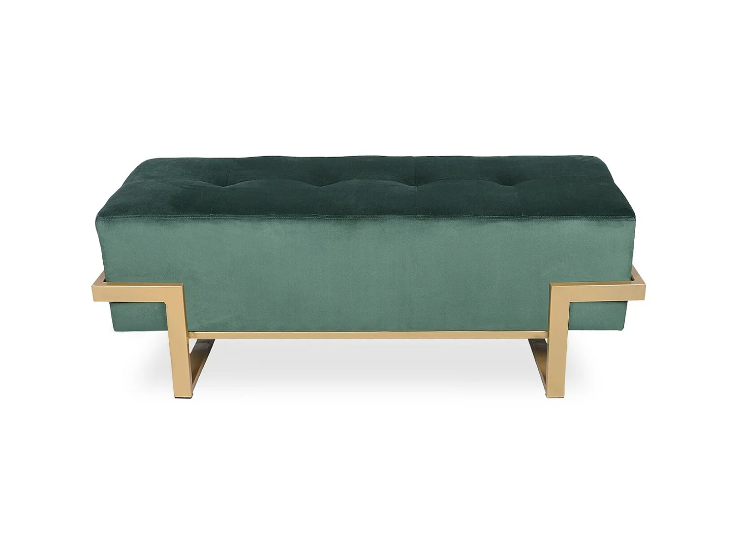 Banquette Selena Velours vert pieds or