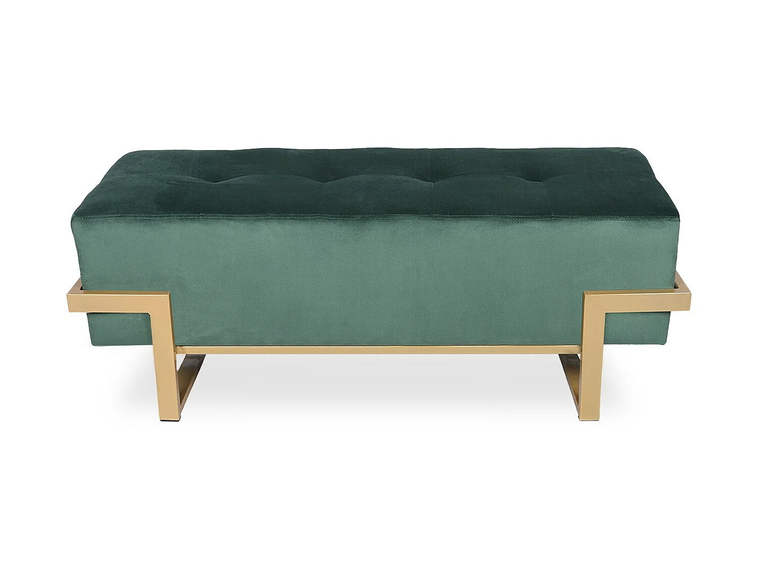 Banquette Selena Velours vert pieds or
