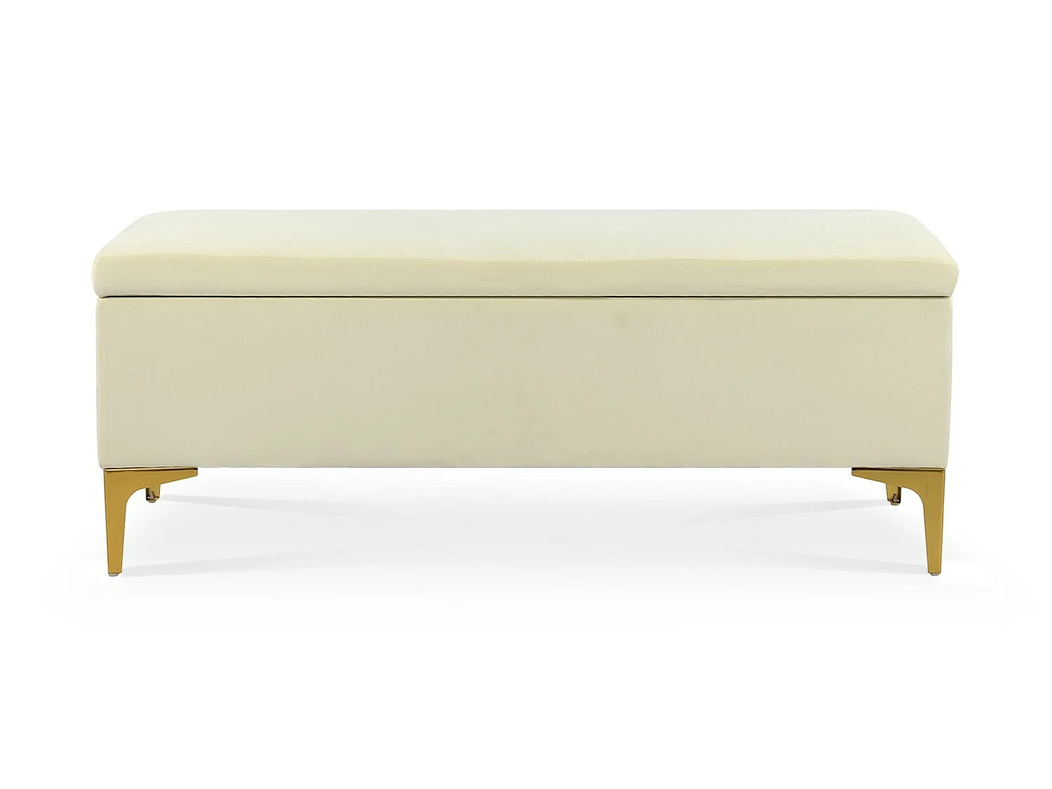 Banquette Coffre Chloé velours Beige pieds or