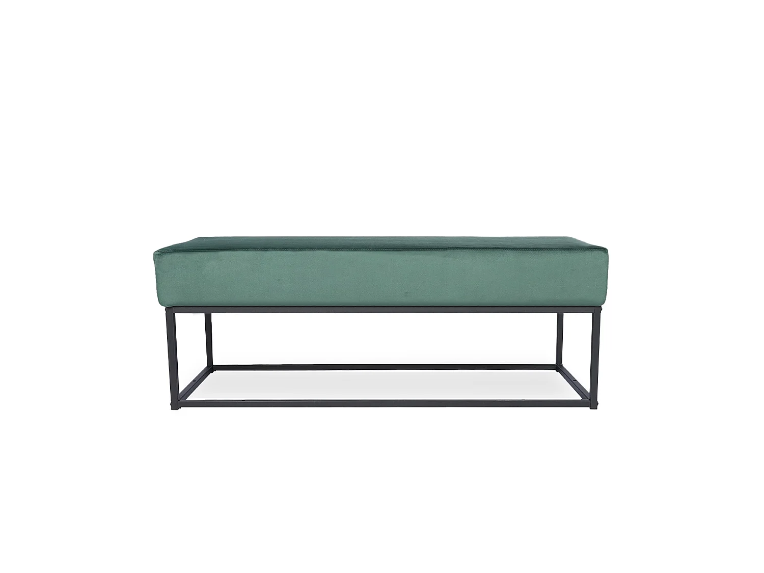 Banquette Clarisse velours vert pieds noirs