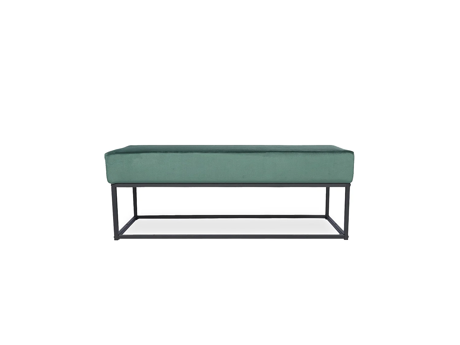Banquette Clarisse velours vert pieds noirs