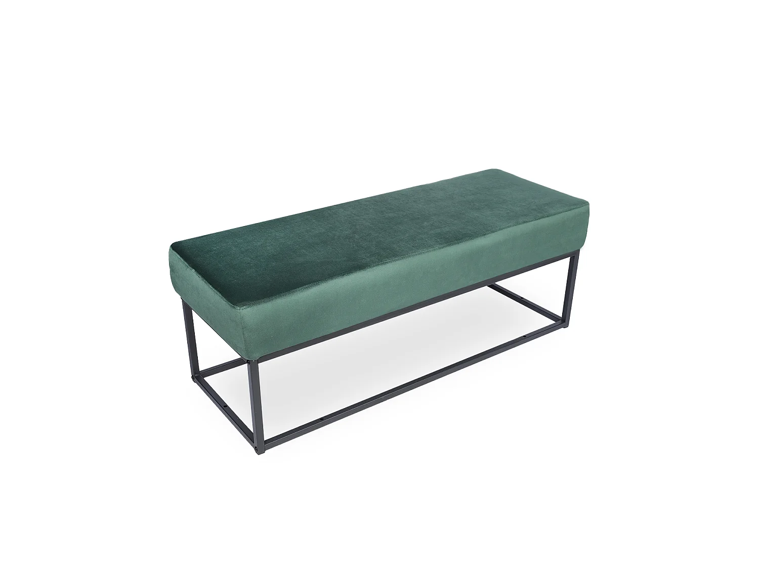 Banquette Clarisse velours vert pieds noirs