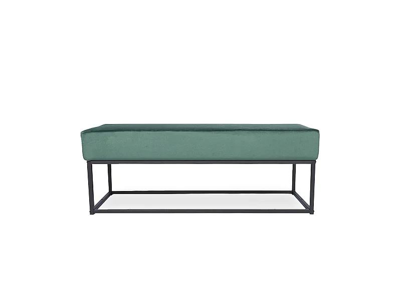 Banquette Clarisse velours vert pieds noirs