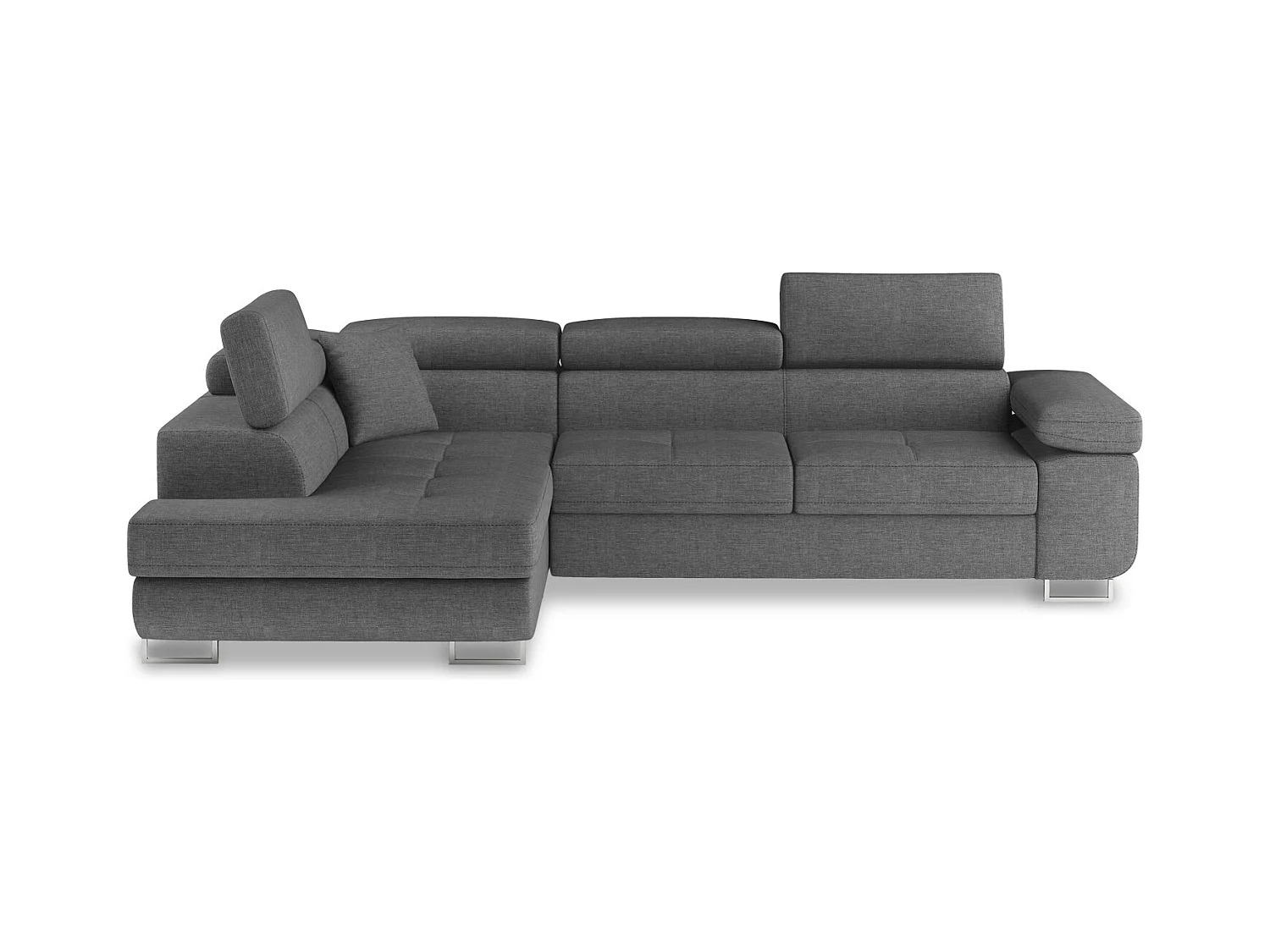 Canapé d'angle gauche convertible Marius tissu Gris