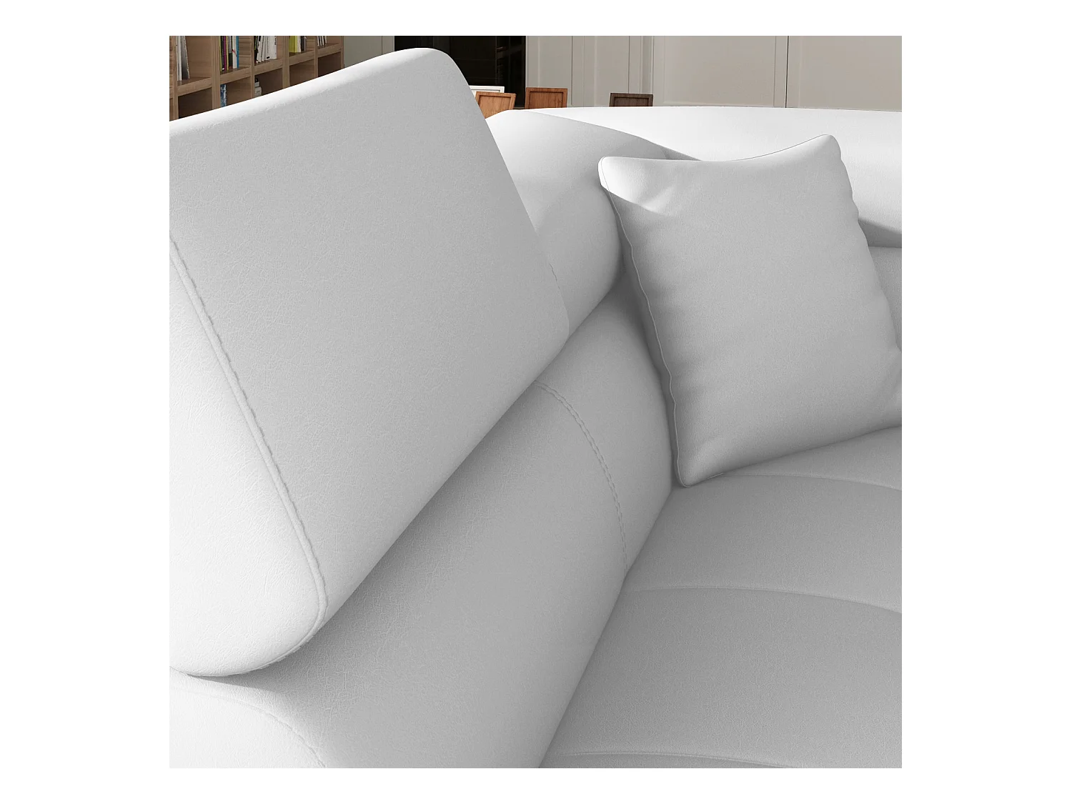 Canapé d'angle droit convertible Marius Simili Blanc