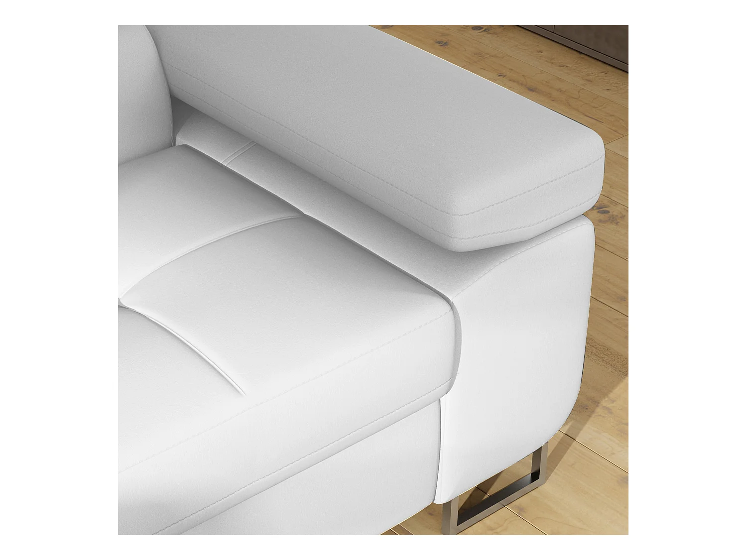 Canapé d'angle droit convertible Marius Simili Blanc