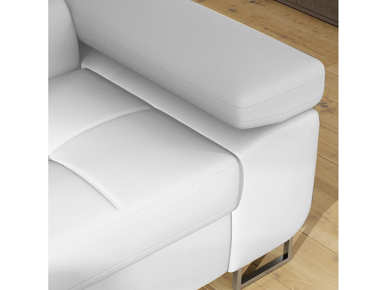 Canapé d'angle droit convertible Marius Simili Blanc