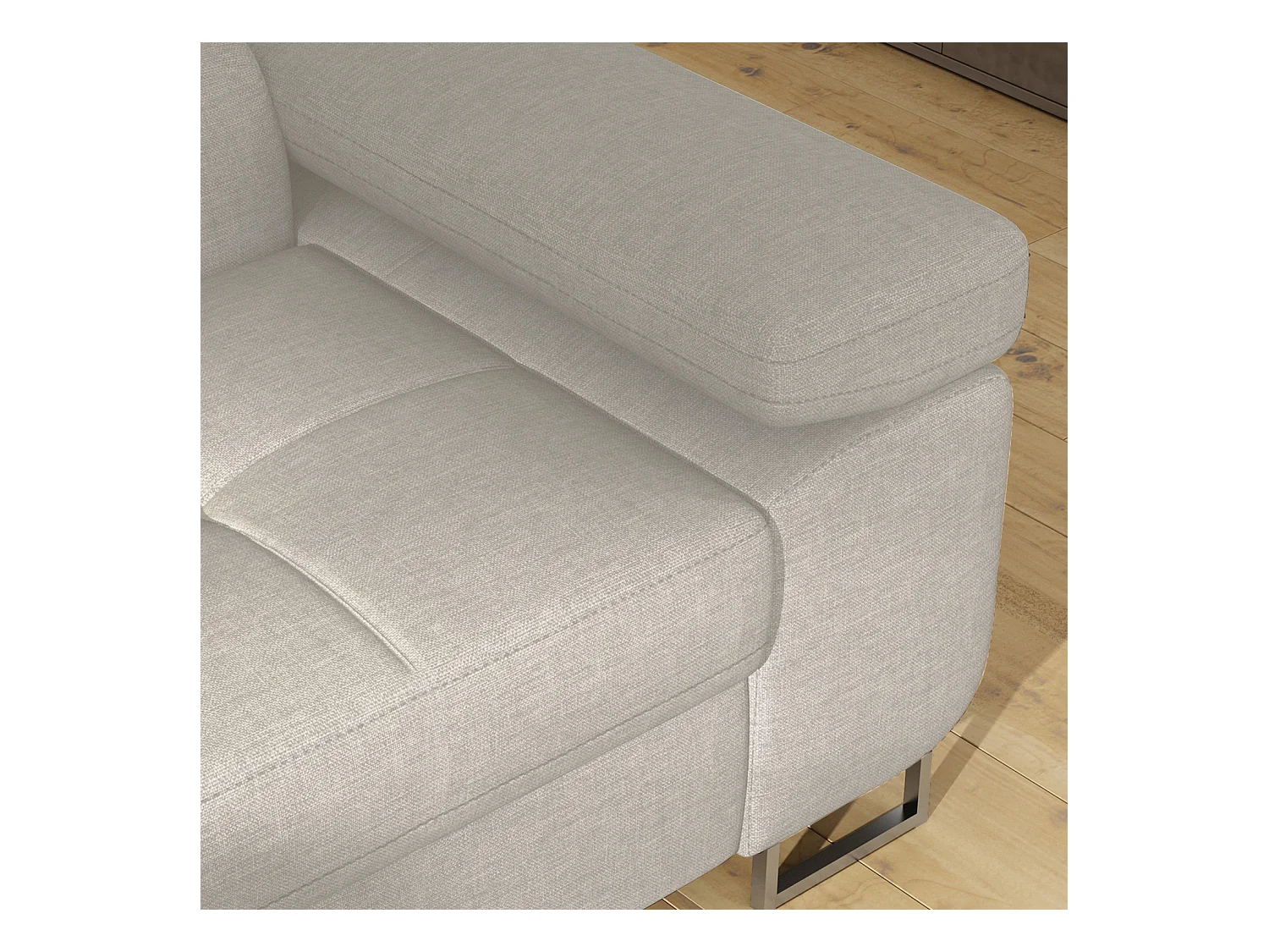 Canapé d'angle gauche convertible Marius tissu Beige
