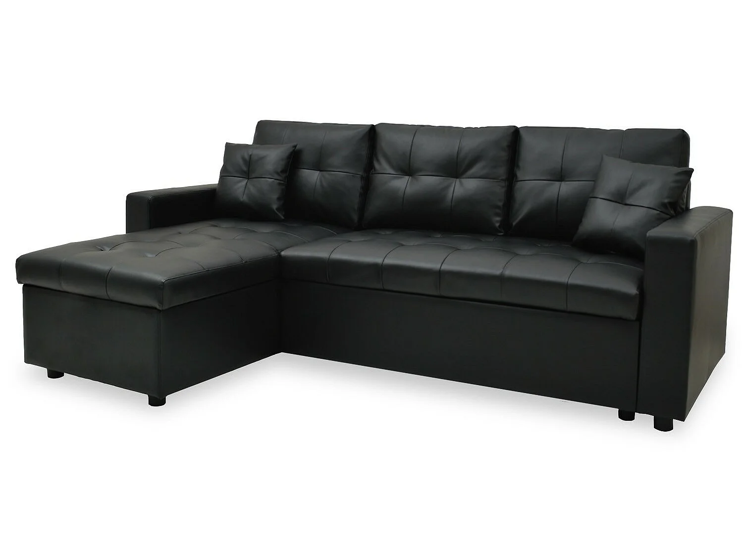 Canapé d'angle convertible Cuero Noir