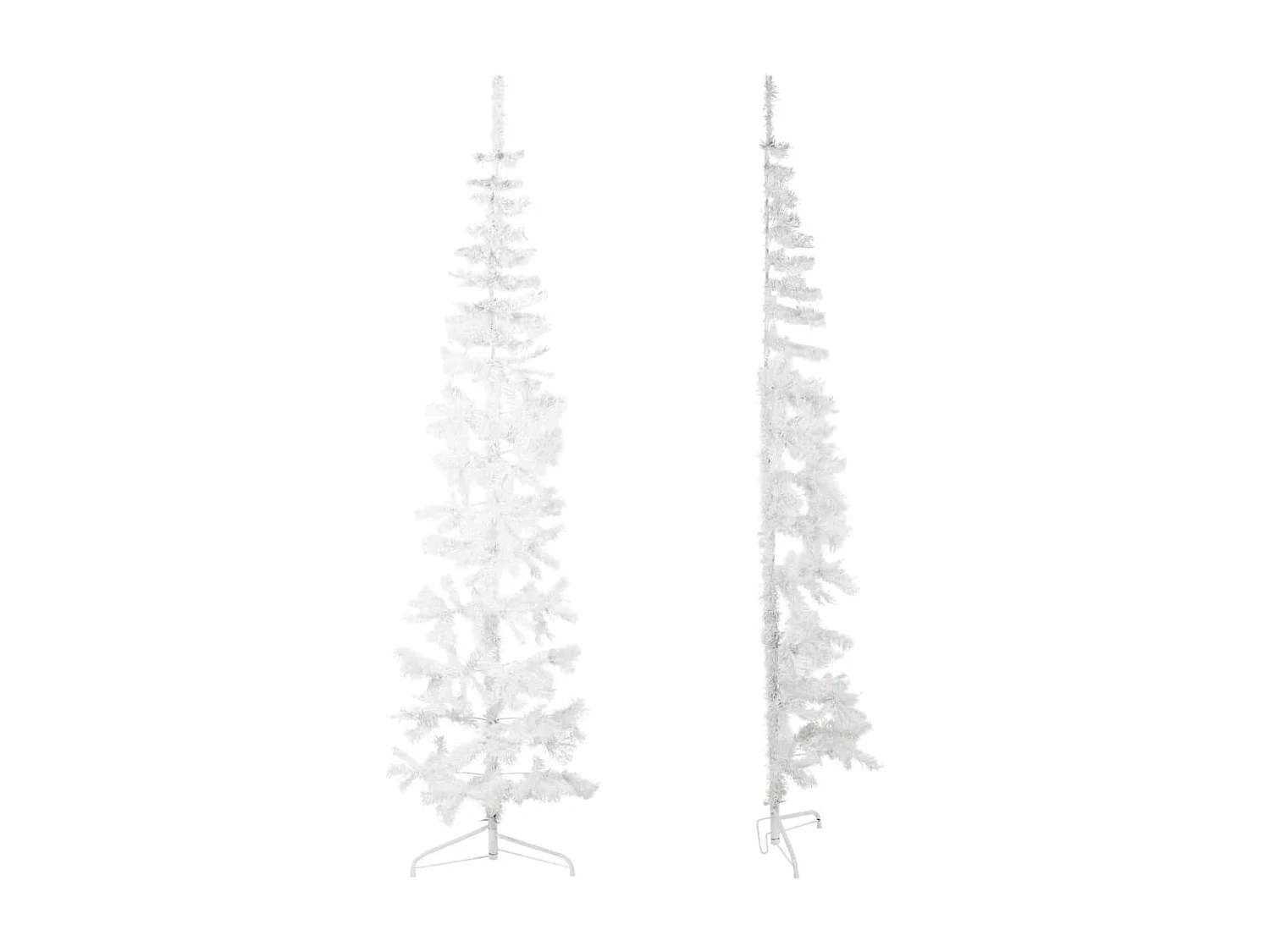 Albero di Natale artificiale mezzo sottile con supporto Bianco 210 cm