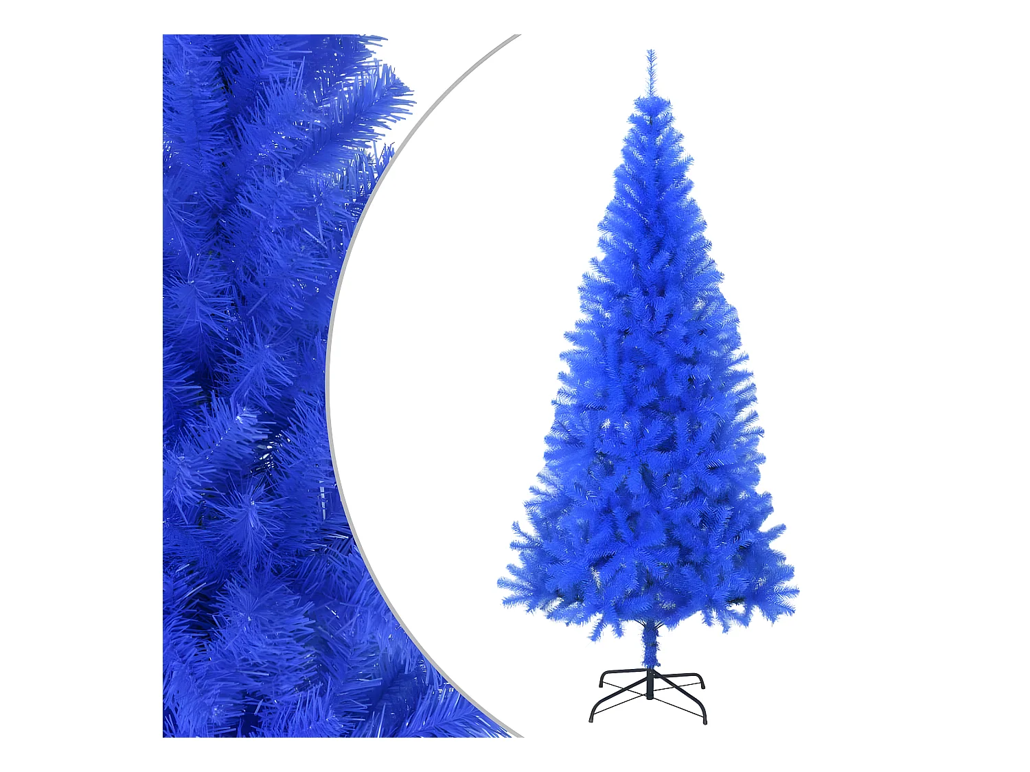 Kunstkerstboom met blauwe standaard 210 cm PVC