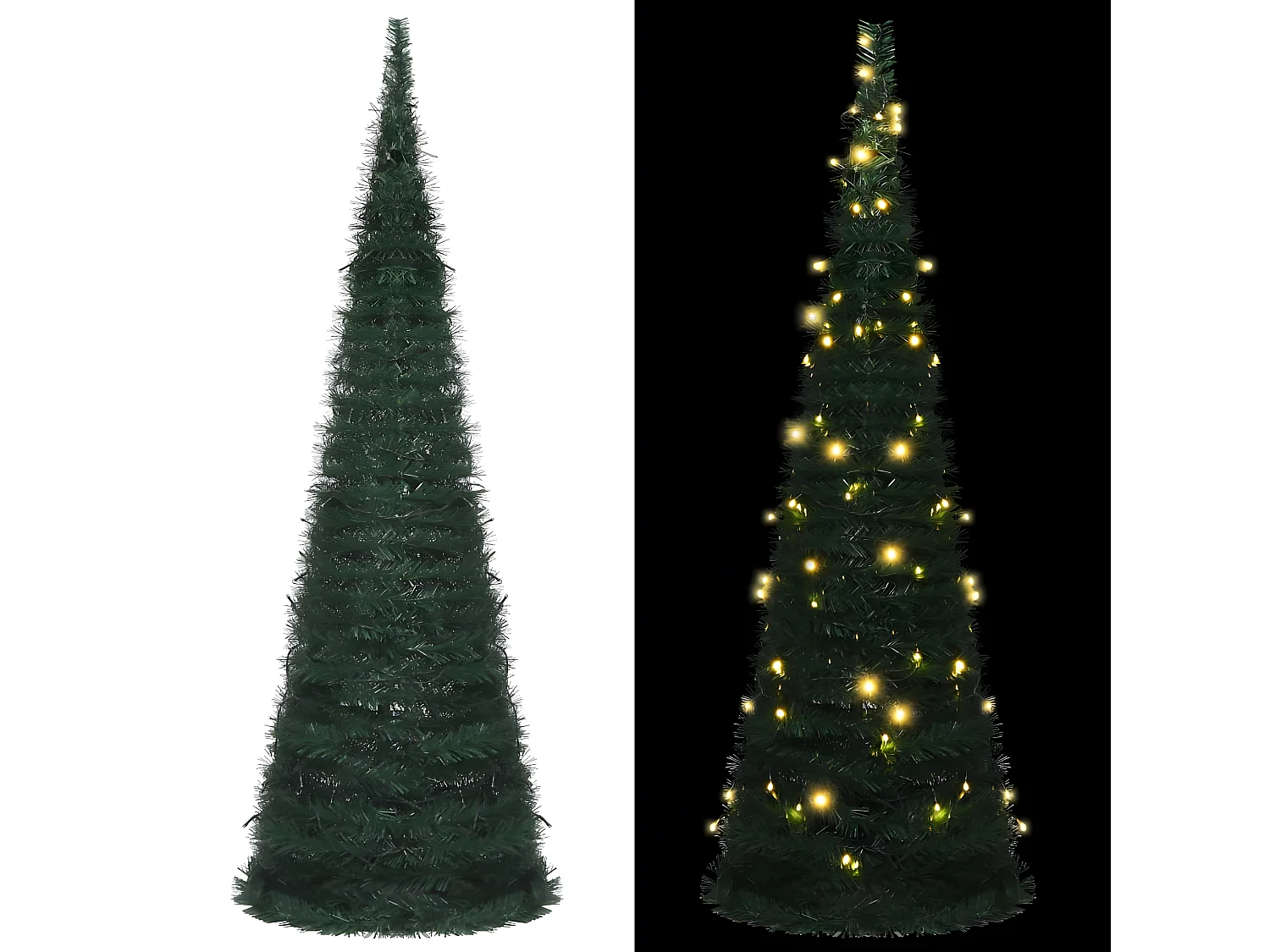 Árbol de Navidad artificial preiluminado con guirnaldas verdes 180cm