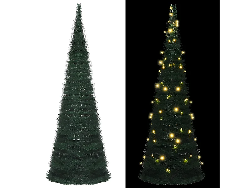 Sapin de No?l artificiel pré-éclairé avec guirlandes vert 180cm