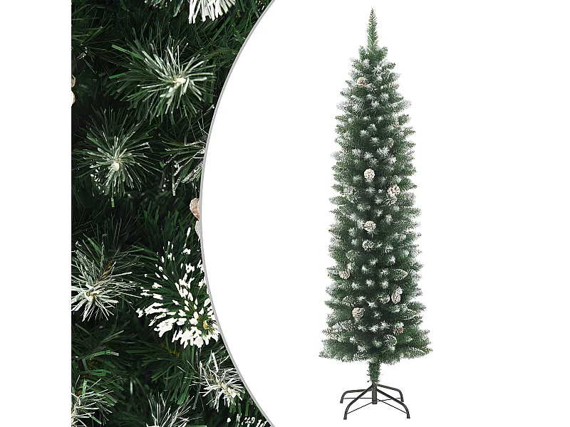 Dünner künstlicher Weihnachtsbaum mit Ständer 210 cm PVC