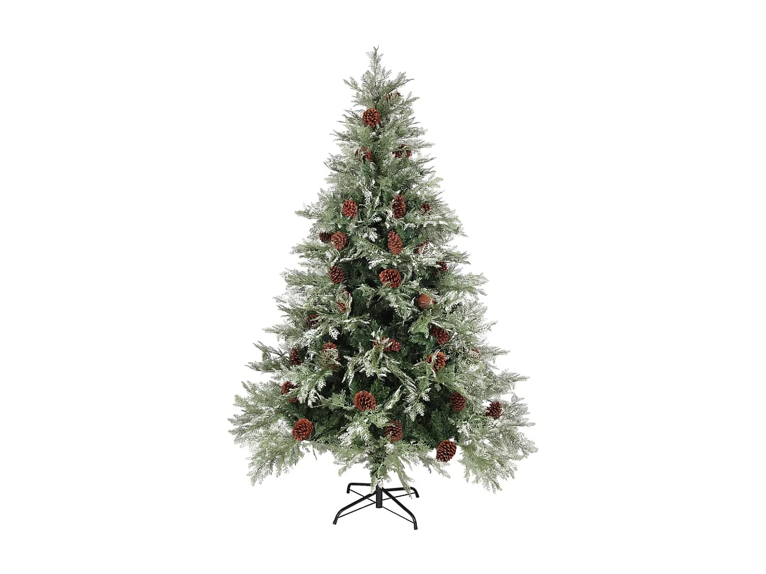 Weihnachtsbaum mit Tannenzapfen Grün und Weiß 150 cm PVC und PE