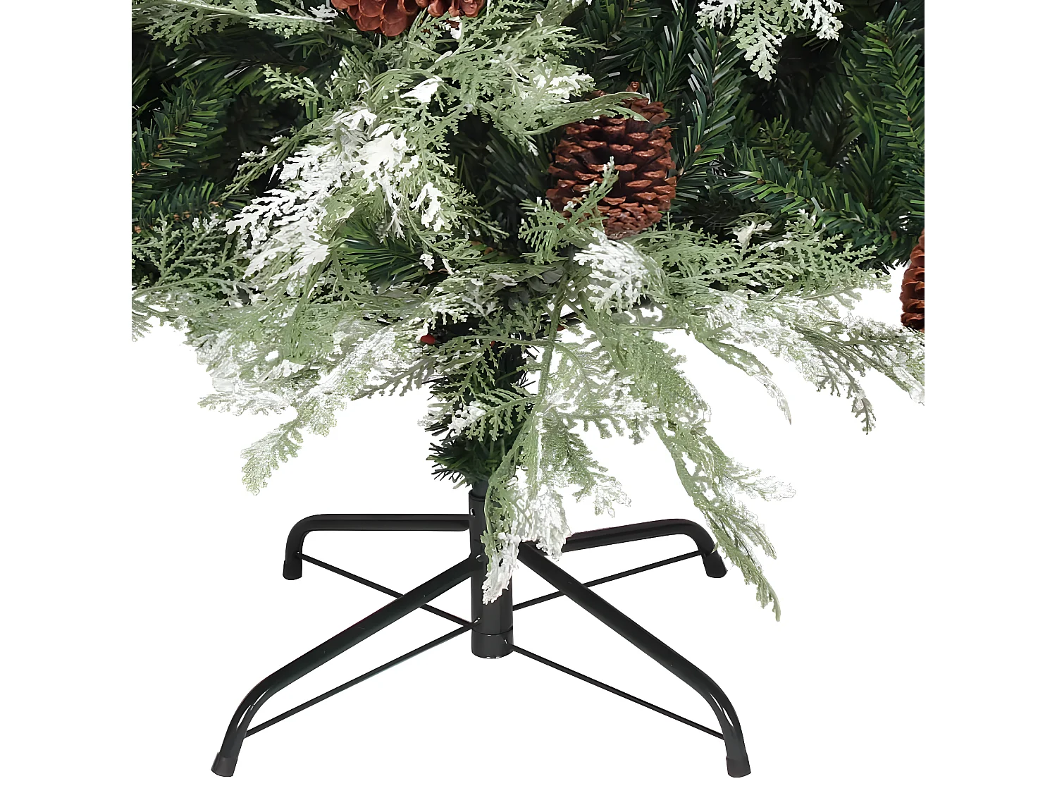 Weihnachtsbaum mit Tannenzapfen Grün und Weiß 150 cm PVC und PE