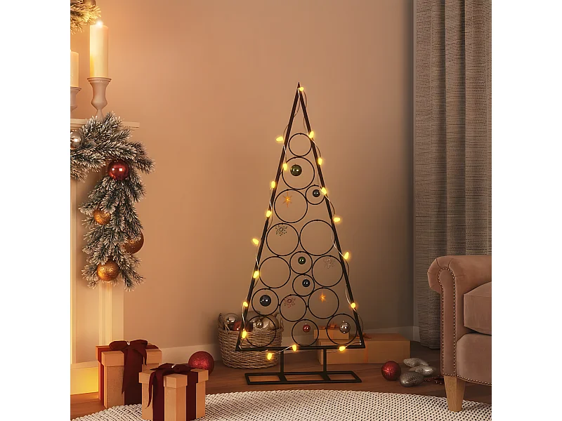 Arbre de No?l en métal pour décoration noir 125 cm