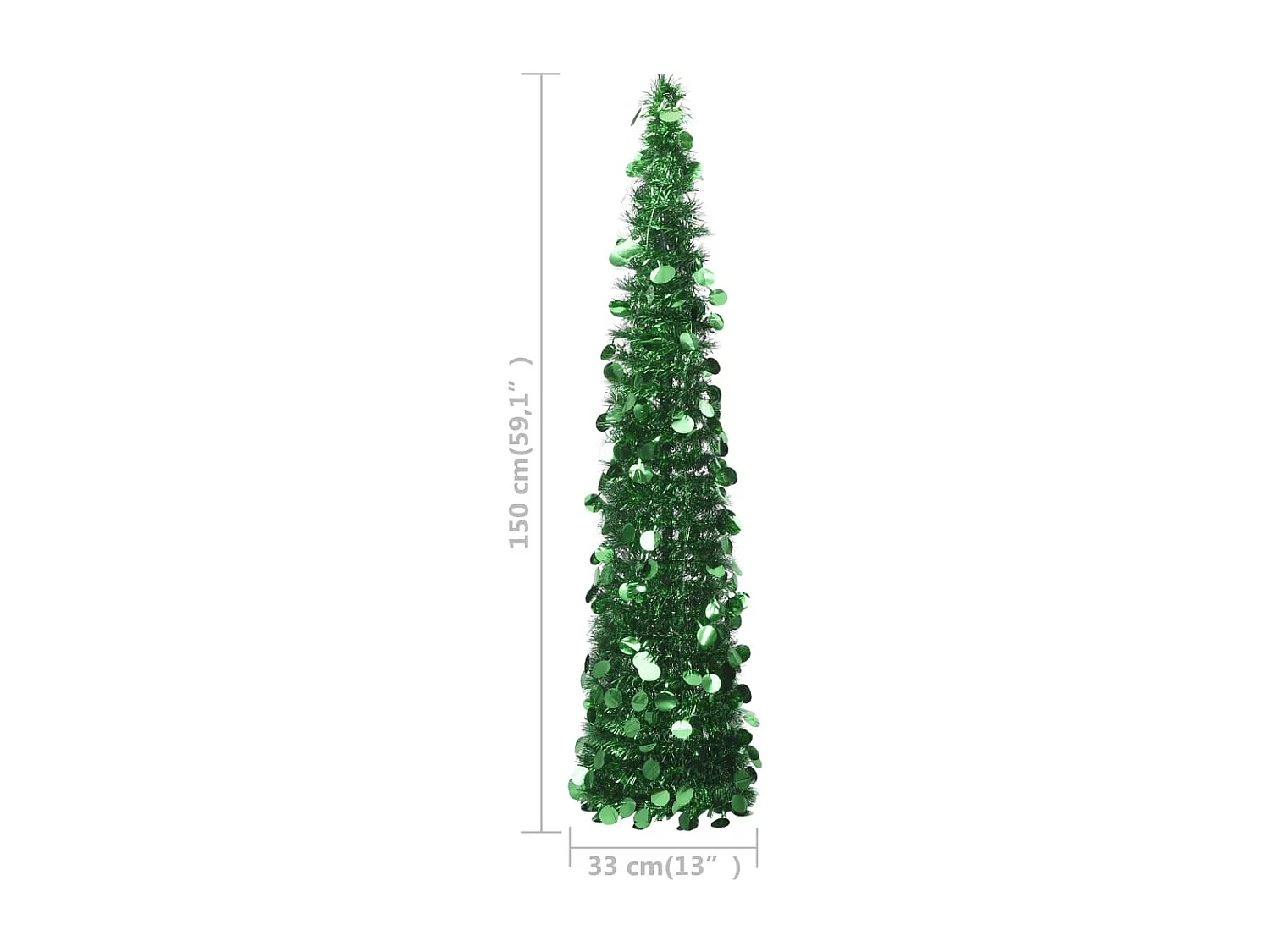Árvore de Natal artificial retrátil verde 150 cm PET