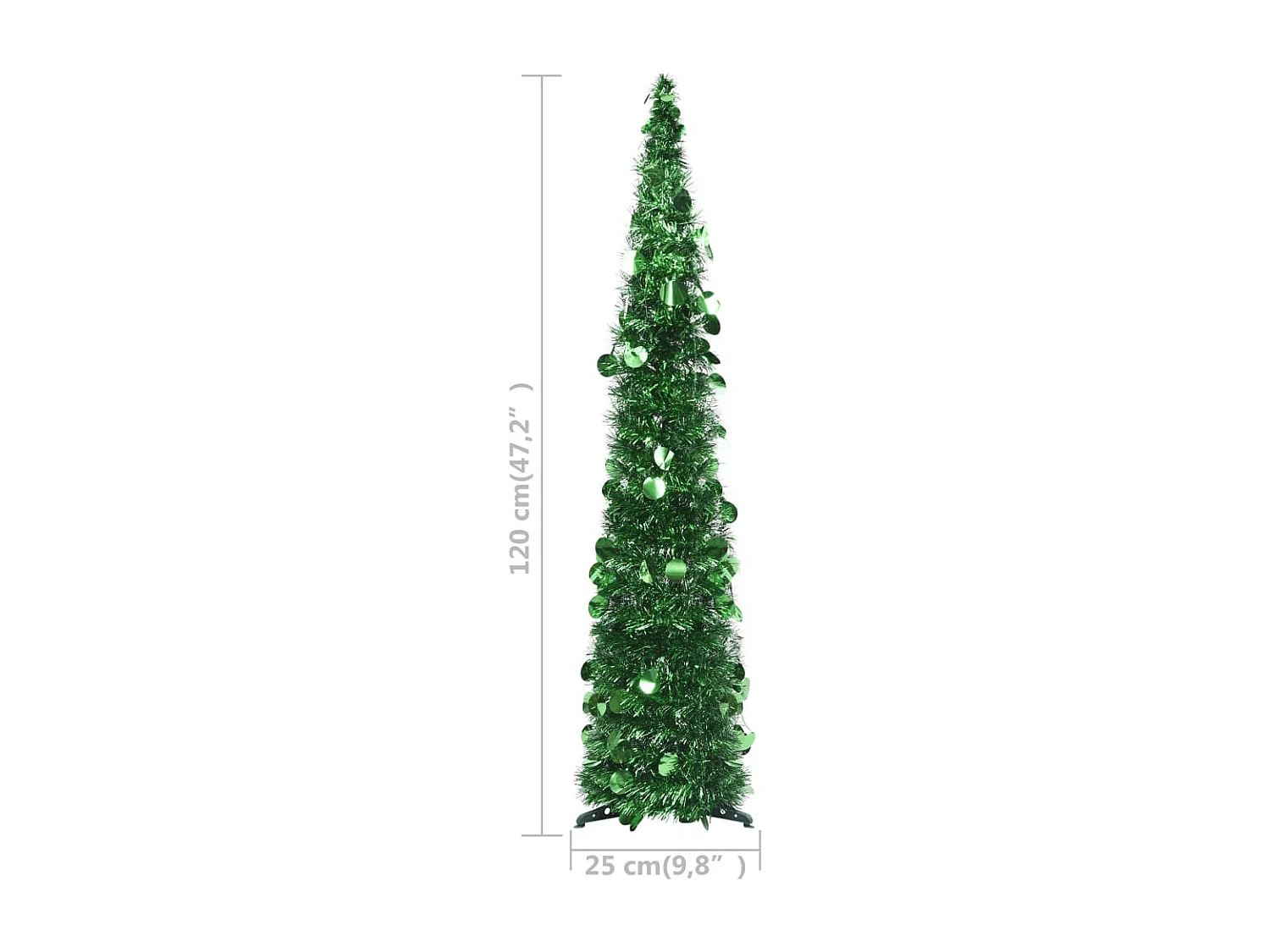 Albero di Natale artificiale retrattile verde 120 cm PET