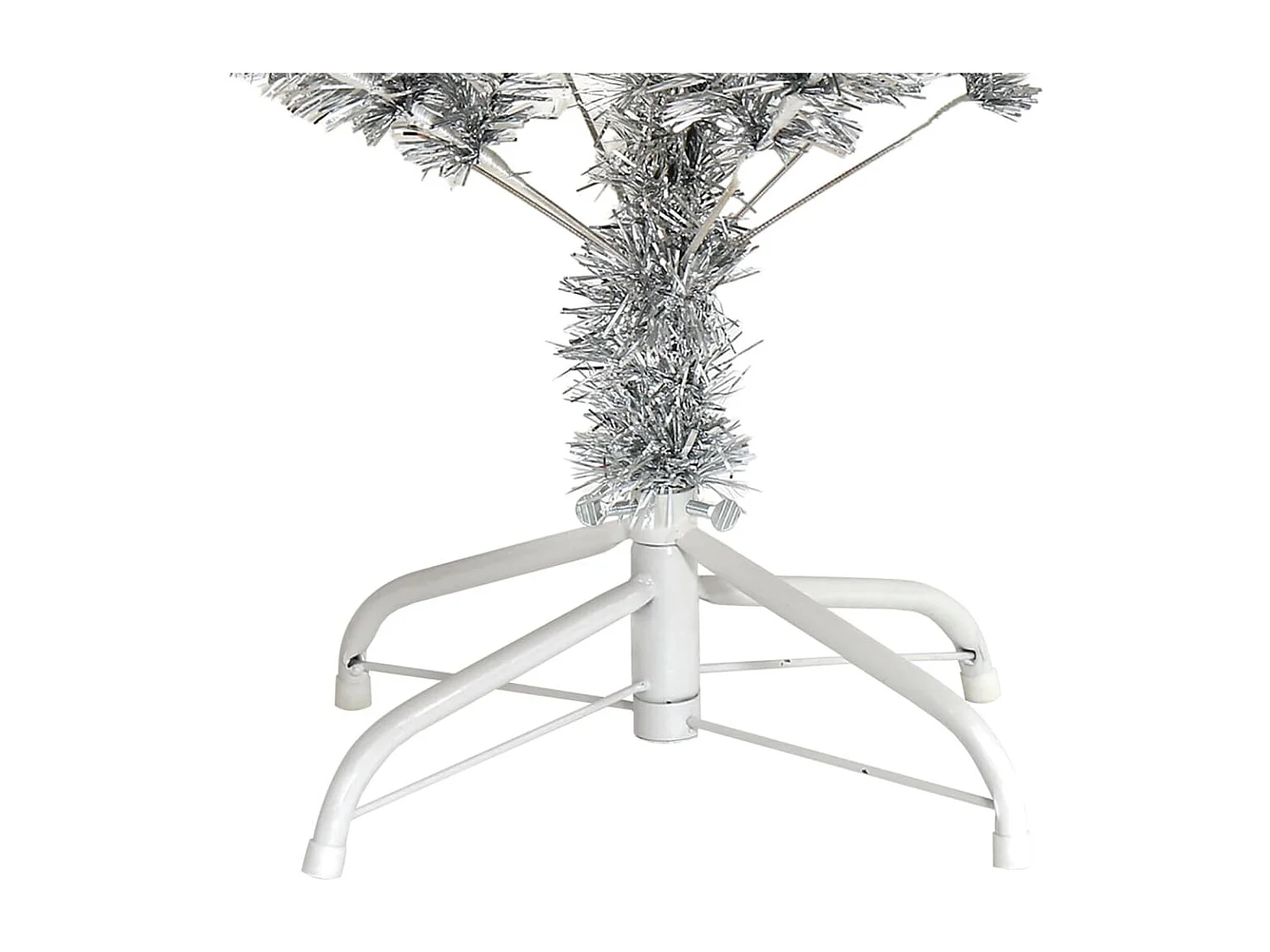 Sapin de No?l artificiel avec support argenté 150 cm PET
