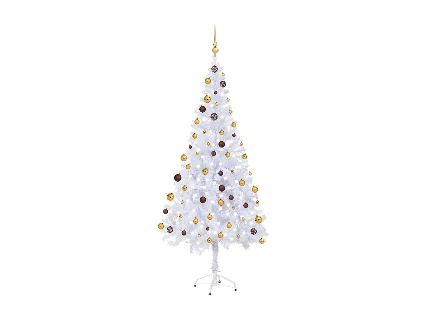 Albero di Natale Preilluminato con Pigne Verde 120 cm PVC e PE 3094555